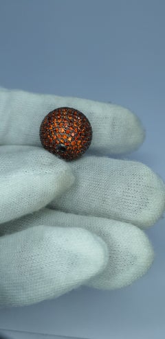 Used Orange Garnet Silver Round Beads Spessartine Garnet 17mm Ball Finding bracelets