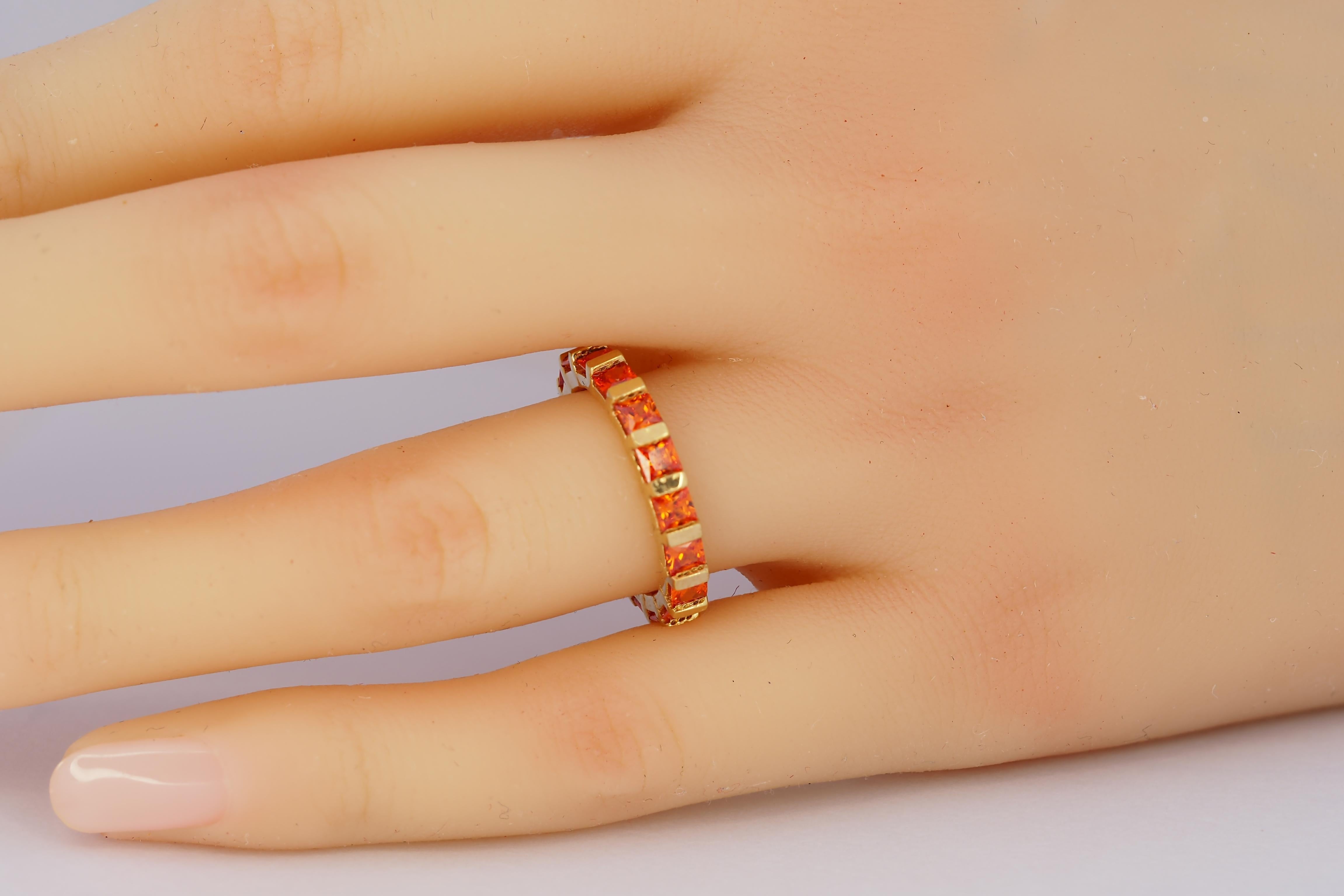 in vendita:  Anello dell'eternità in oro 14k con gemma arancione 7