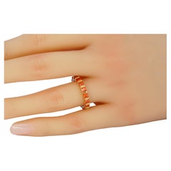 Orange gemstone 14k gold eternity ring band