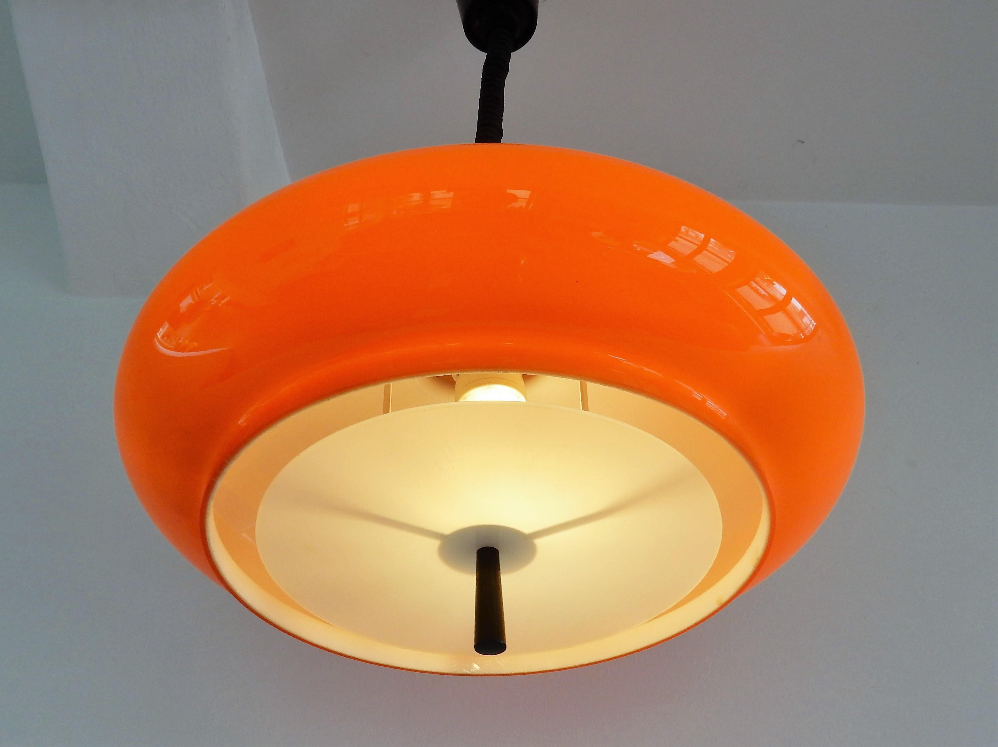 orange glass light pendant