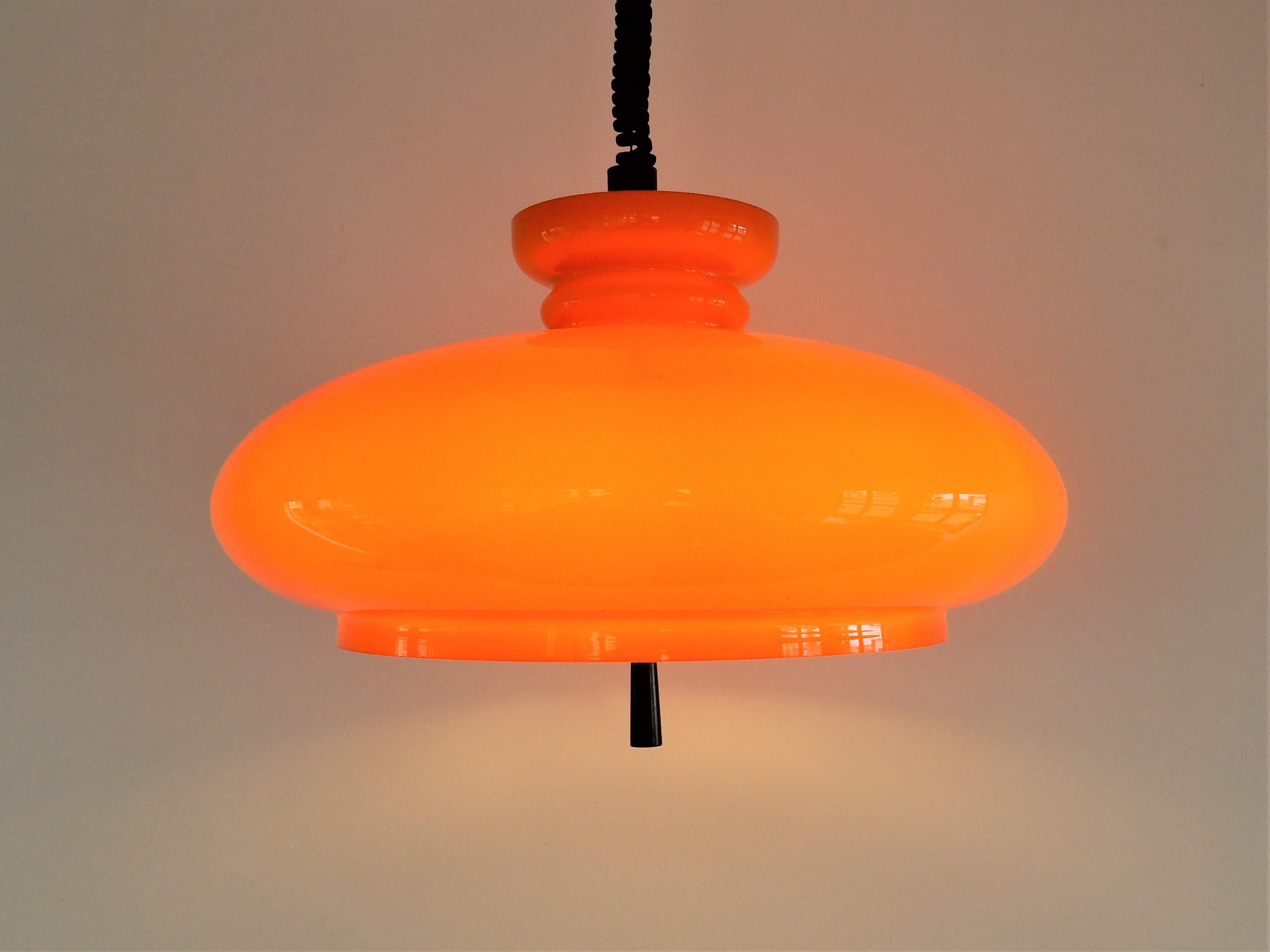 Dutch Orange Glass Blown 'Bowl' B-1009.21 Pendant Lamp by RAAK, 9 Available