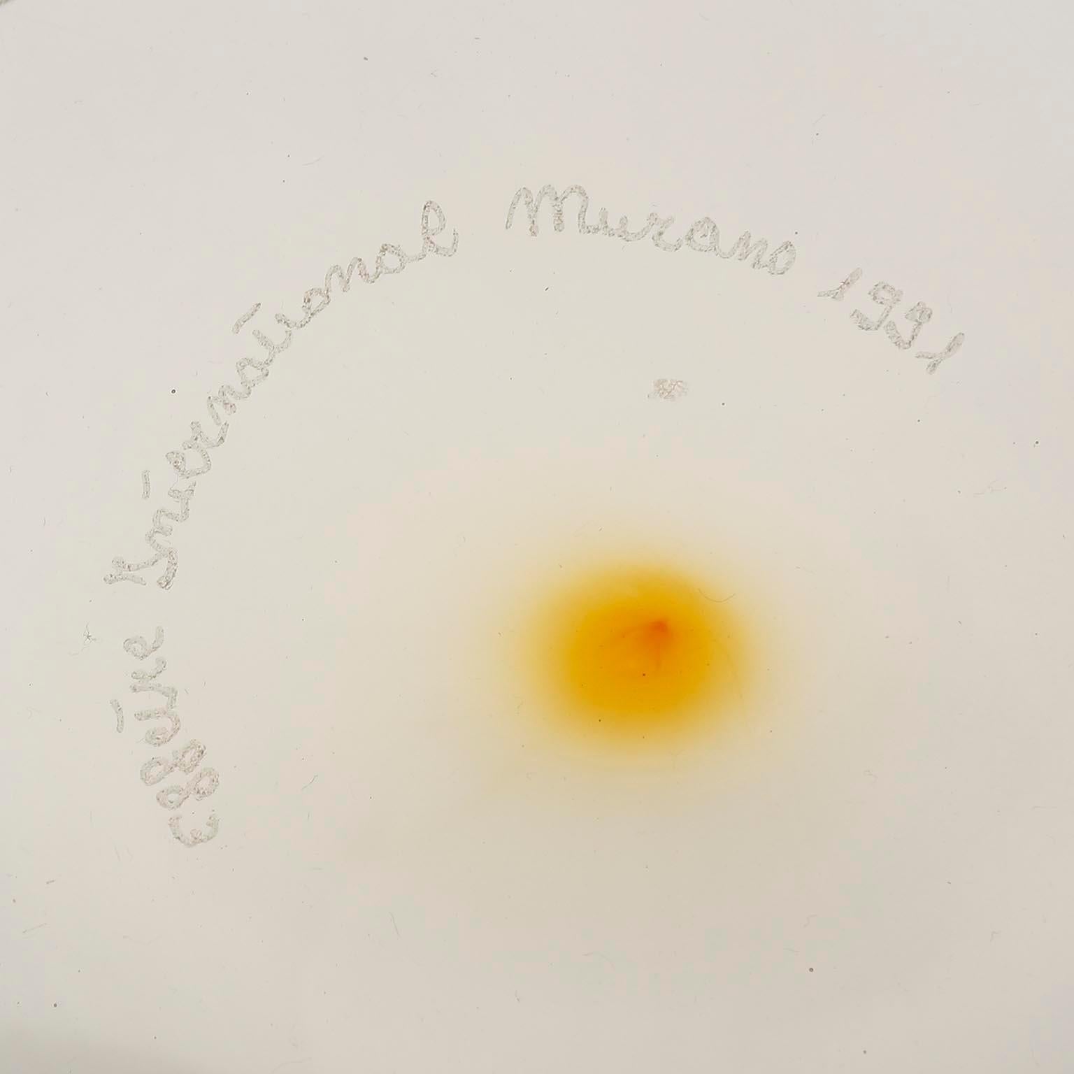 Orange Glass Bowl Lino Tagliapietria, Effetre International, Murano, Italy, 1991 For Sale 1