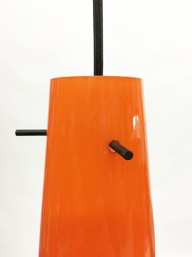 Italian Orange Glass Pendant by Gino Vistosi for Murano, 1950s, Italy