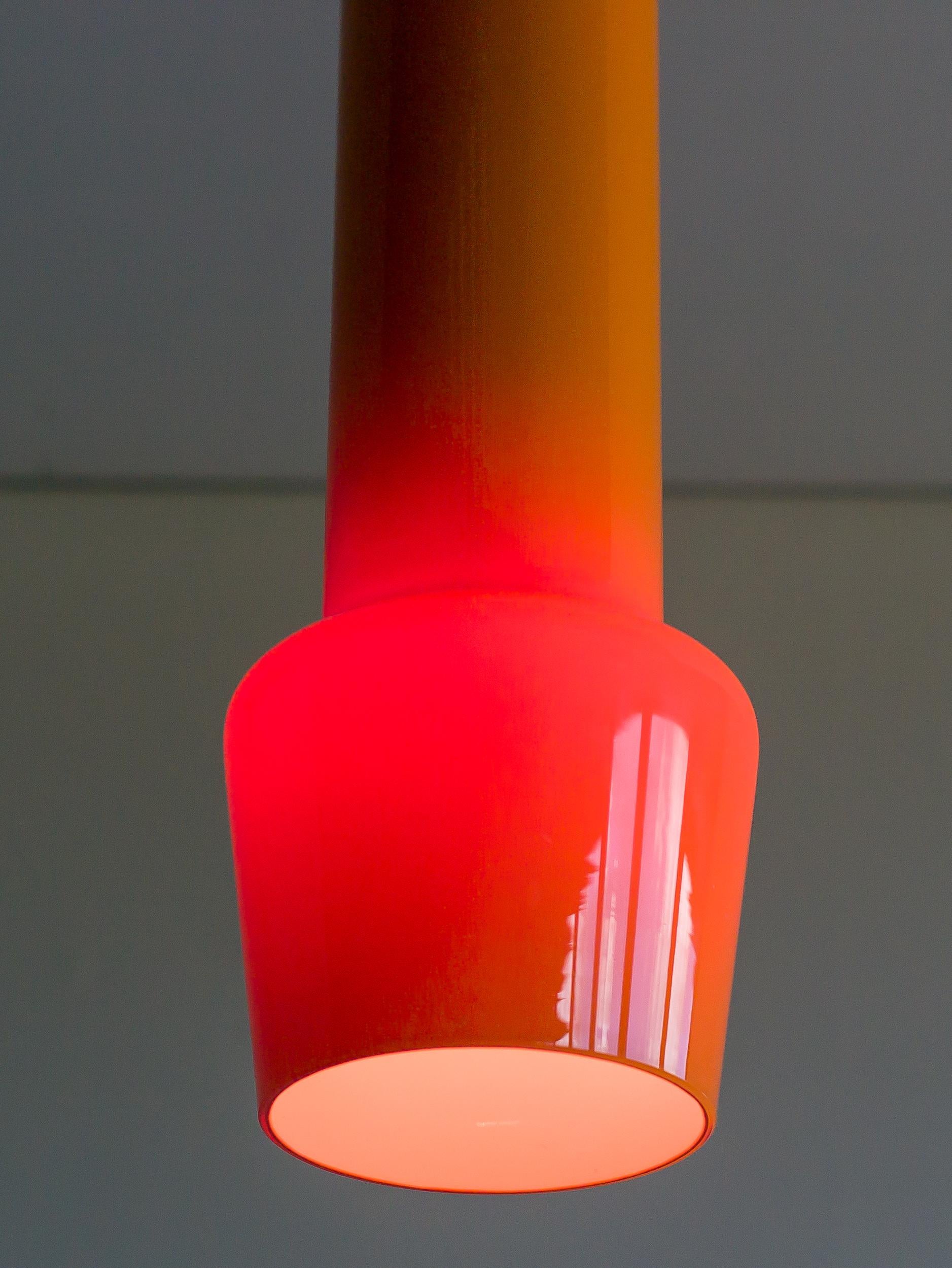 Italian Orange Glass Pendant by Massimo Vignelli for Venini For Sale