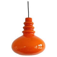 Orange Glass Pendant Lamp by Peill & Putzler, Germany, 1960s/1970s