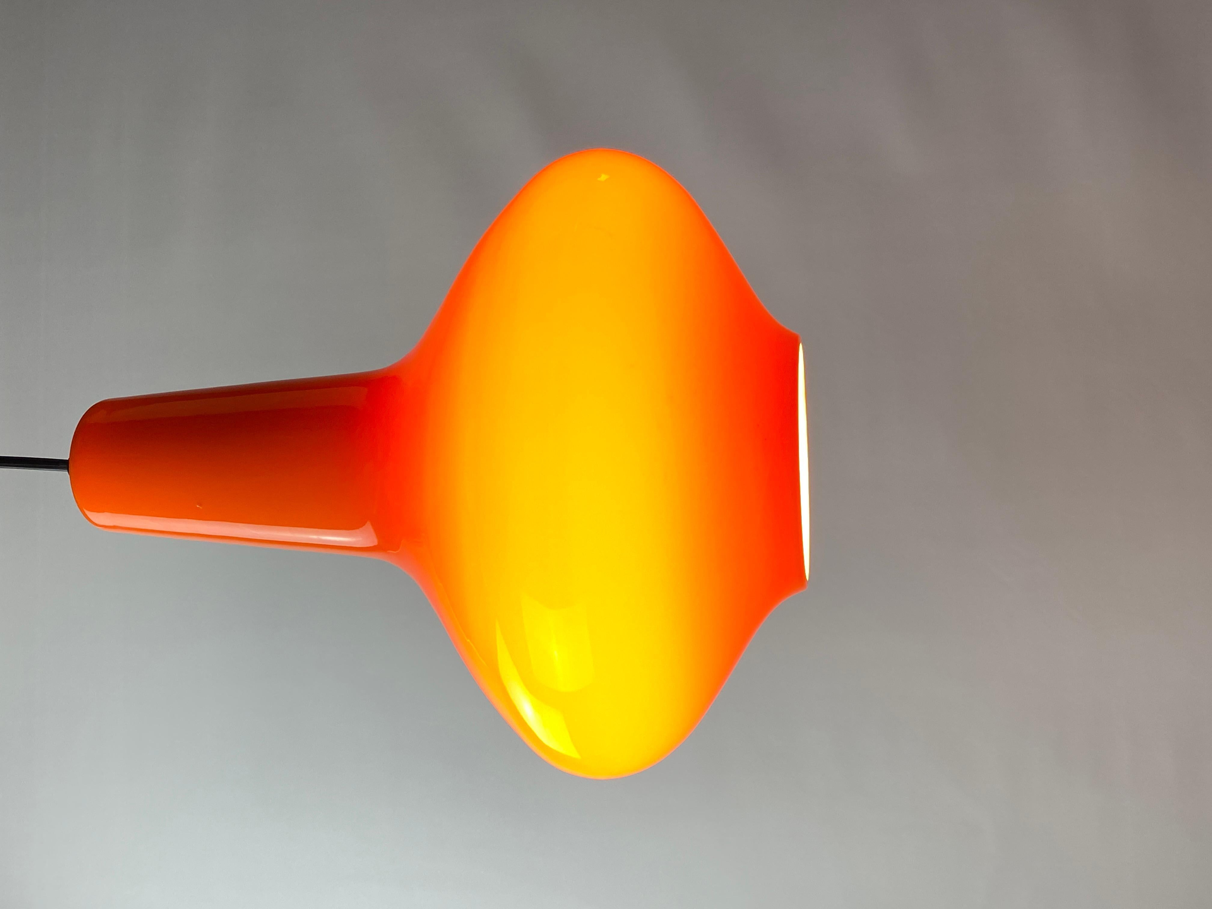 Orange glass pendant light by Massimo Vignelli for Venini, 1950s 3