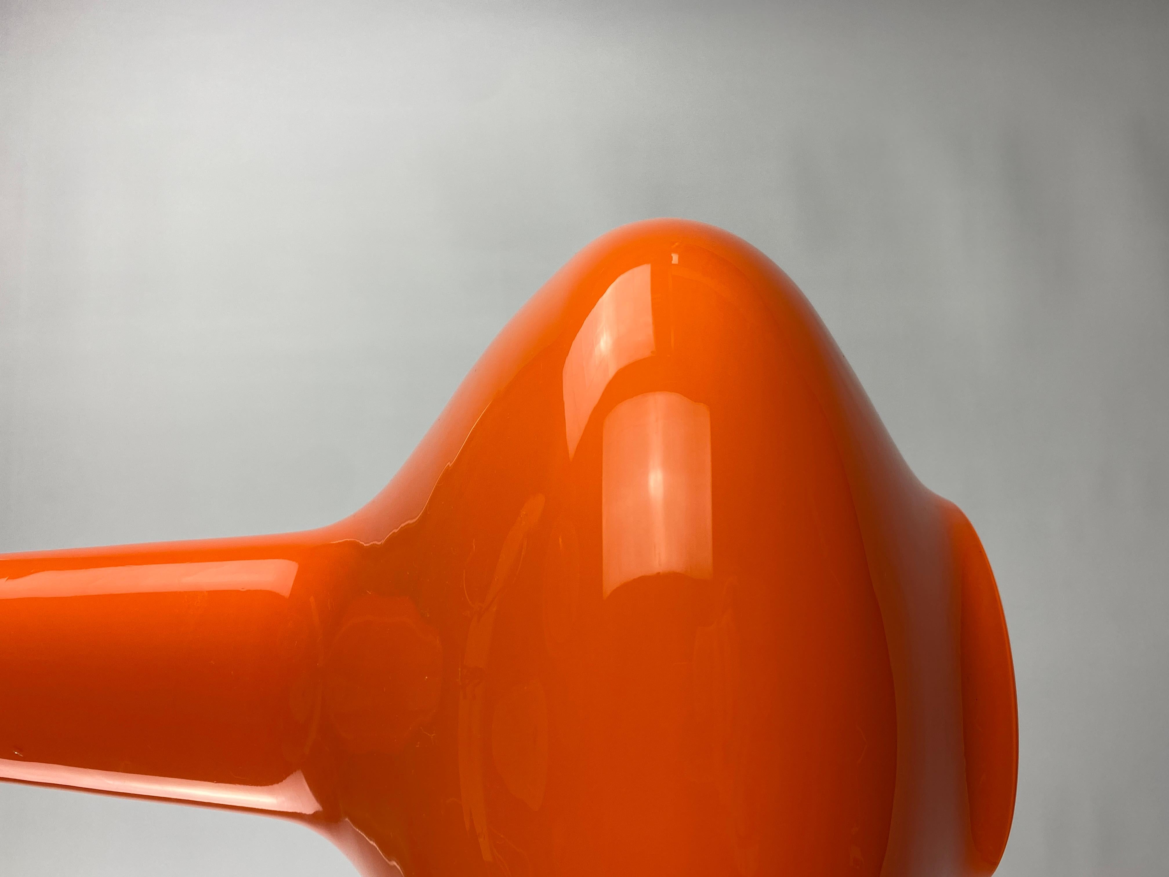 Orange glass pendant light by Massimo Vignelli for Venini, 1950s In Excellent Condition In TERHEIJDEN, NB