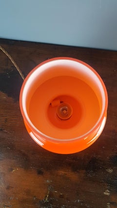 Orange Glass Table Lamp for Flygsfors, Sweden, 1970s
