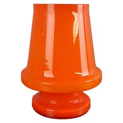 Orange Glass Table Lamp for Flygsfors, Sweden, 1970s