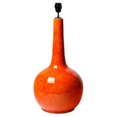 Orange glazed ceramic table lamp by Vallauris, circa 1960.