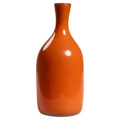 Jarrón de cerámica esmaltada naranja de Jacques (1926-2008) et Dani (1933-2010) RUELLAND
