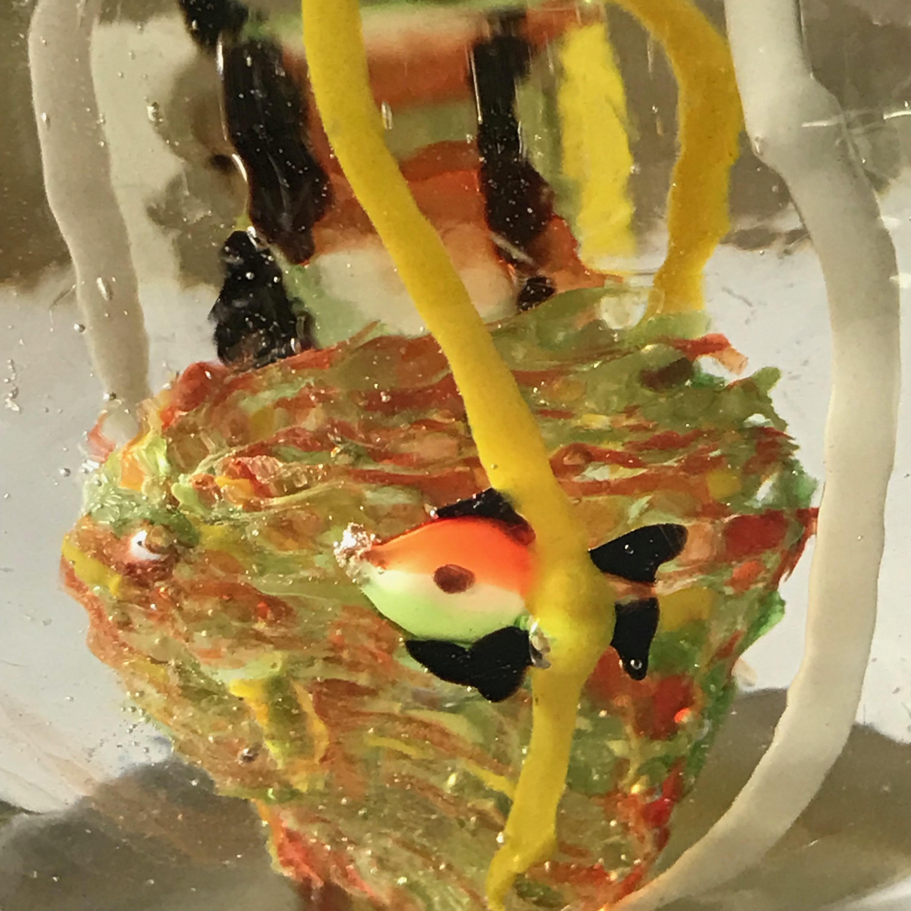 Pez Naranja Dorado Escultura en Bloque de Vidrio Artístico Italiano para Acuario, Cenedese Murano en venta 5