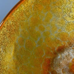 Orange-gold veil glass bowl by Karcagi