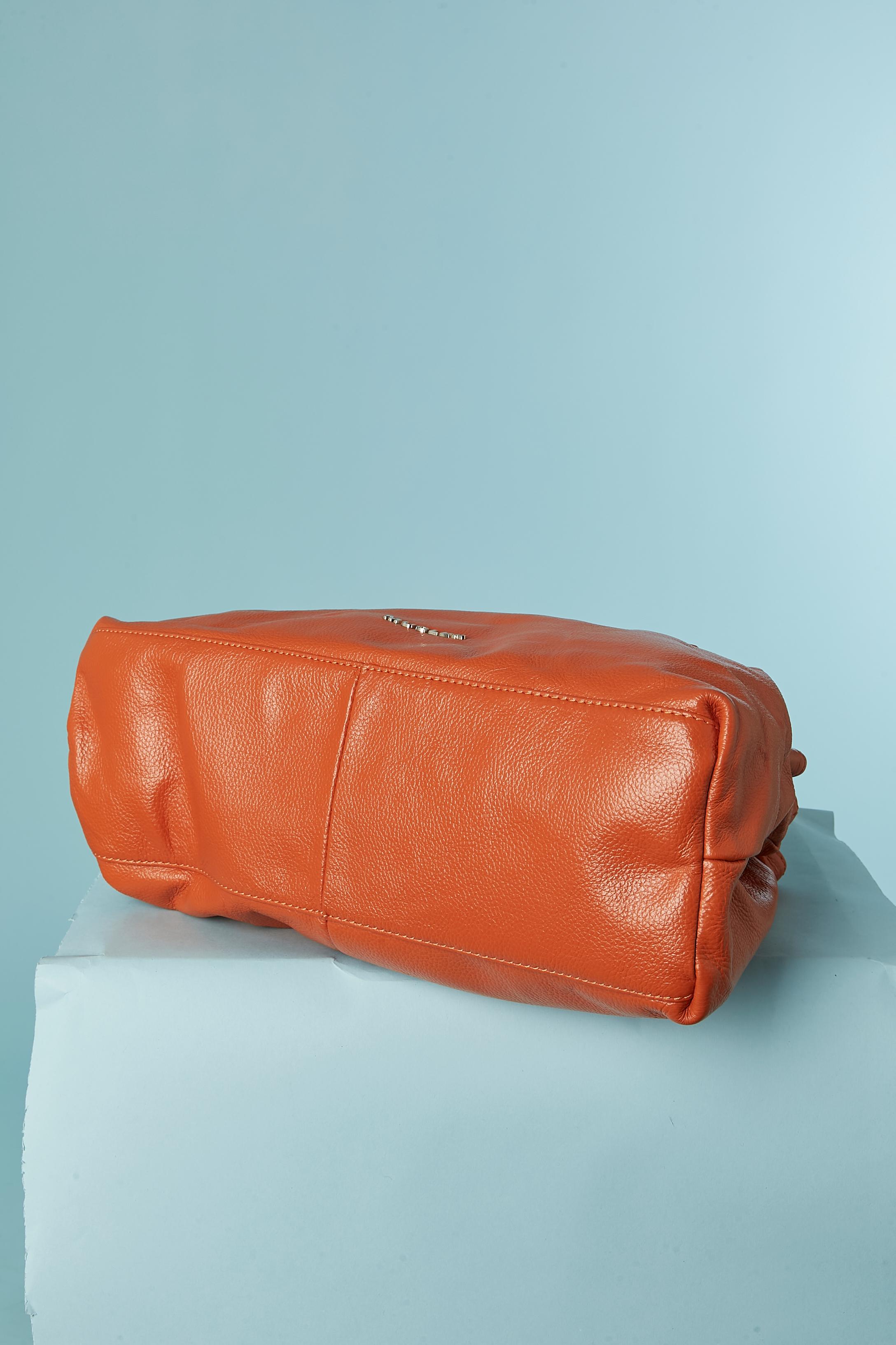 Women's Orange grained leather hand bag MUGLER by Thierry MUGLER For Sale