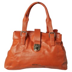 Orange grained leather hand bag MUGLER by Thierry MUGLER