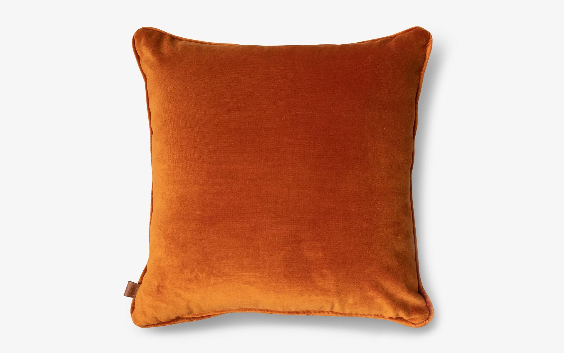 Turc Grand coussin à motif de zigzag orange et vert, 50 x 50 cm en vente