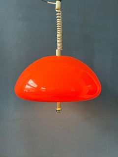 Orange Guzzini Cabras Space Age Pendant Lamp by Luigi Massoni, 1970s