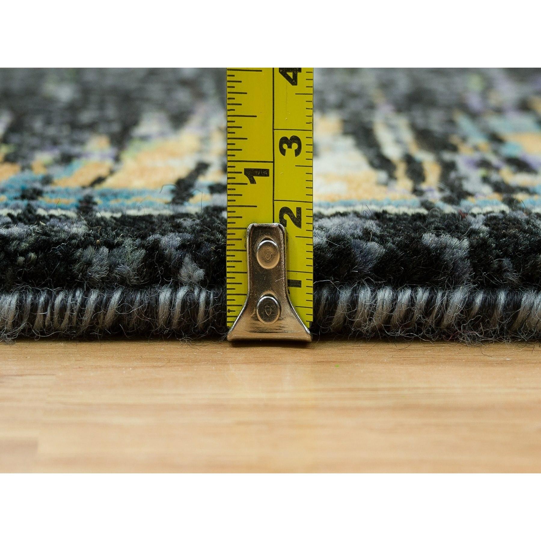 Tapis Ghazni en laine orange, noué à la main, ancien ottoman effilé, 9'2