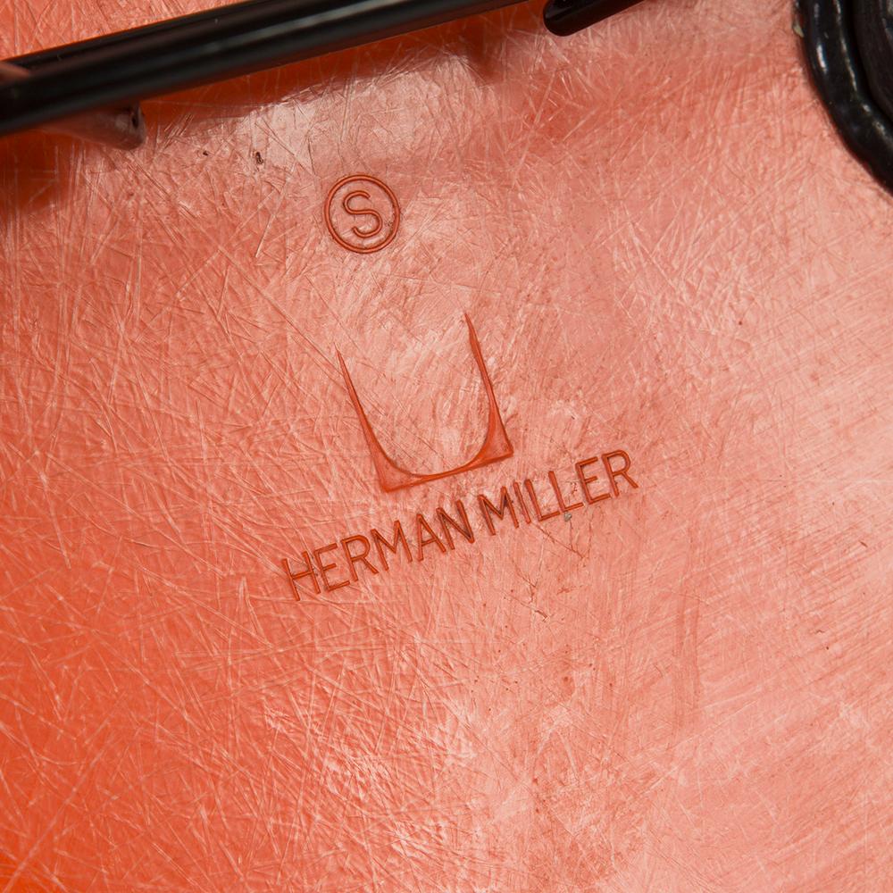 Molded Orange Herman Miller Eames RAR Arm Shell Chair For Sale