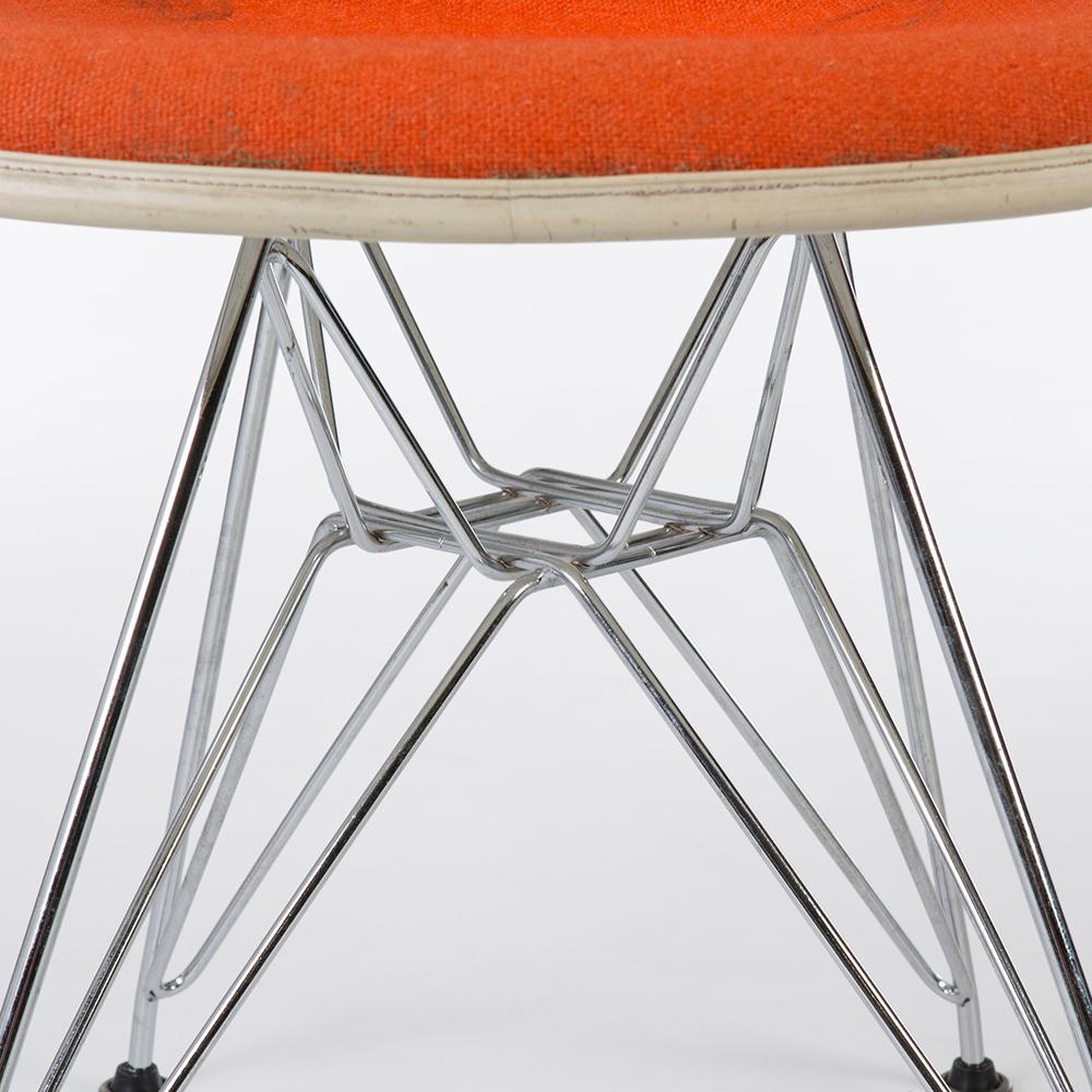 Orange Herman Miller Eames Upholstered DSR Side Shell Chair In Good Condition For Sale In Loughborough, Leicester