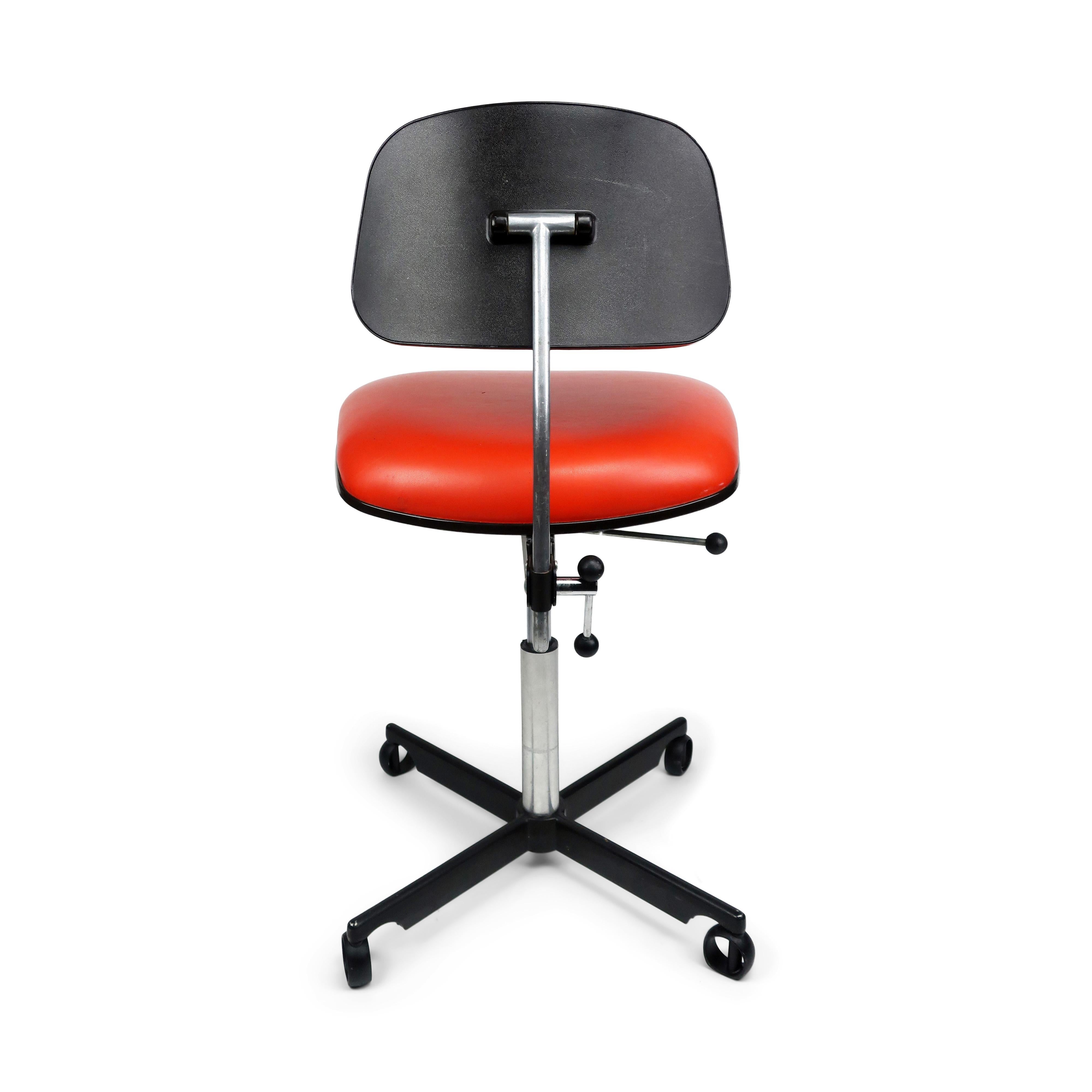 Mid-Century Modern Orange Herman Miller Kevi Desk Chair