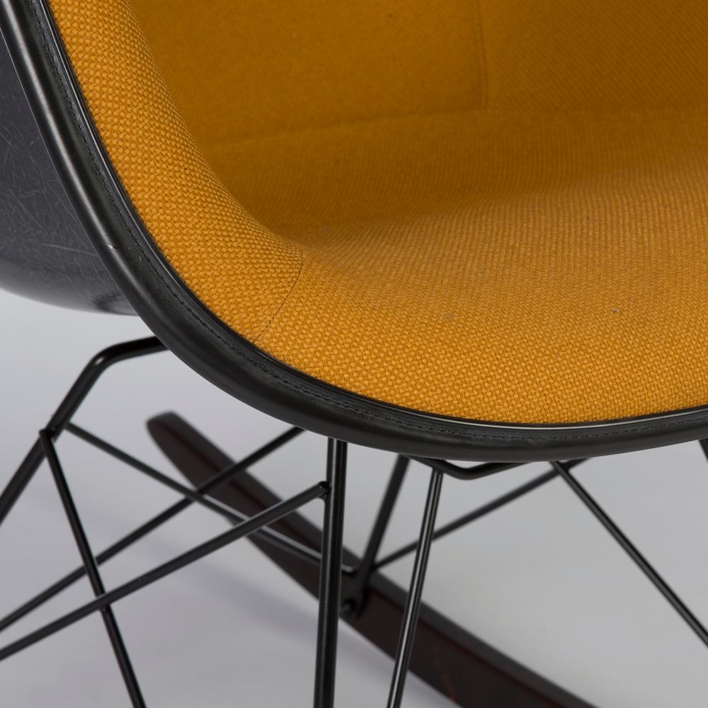 20th Century Orange Herman Miller Vintage Eames Upholstered RAR Arm Shell Chair For Sale