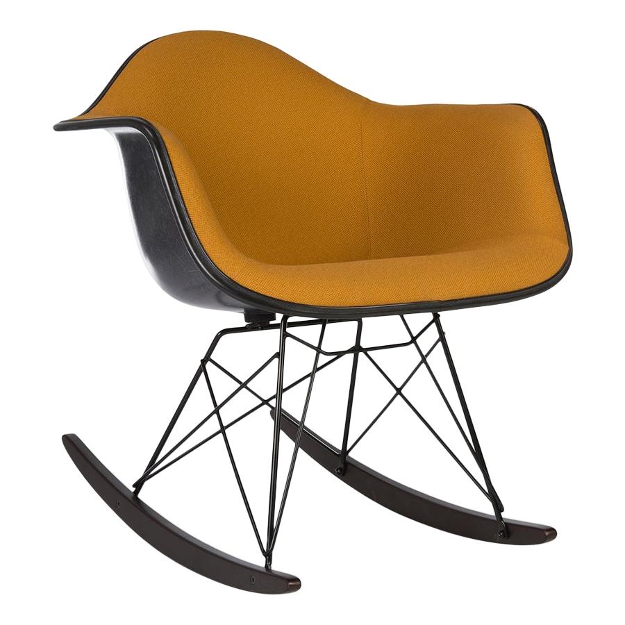 Orange Herman Miller Vintage Eames Upholstered RAR Arm Shell Chair For Sale