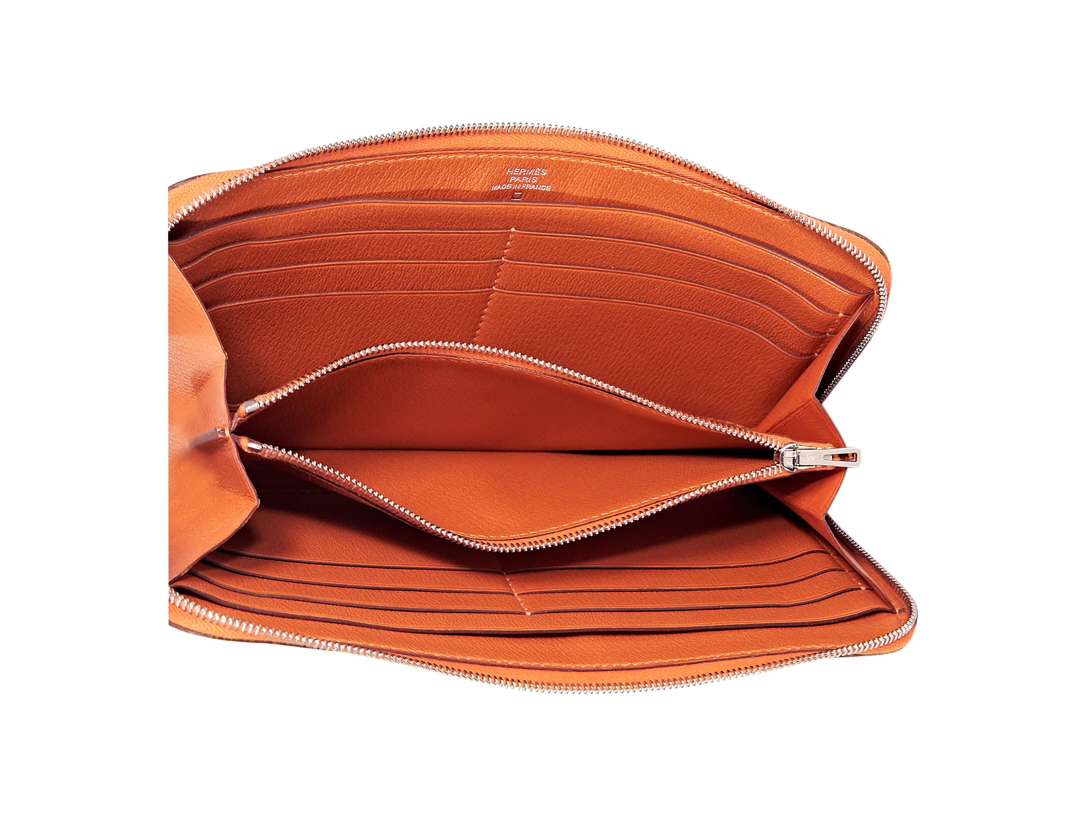 Women's Orange Hermes Alligator Wallet