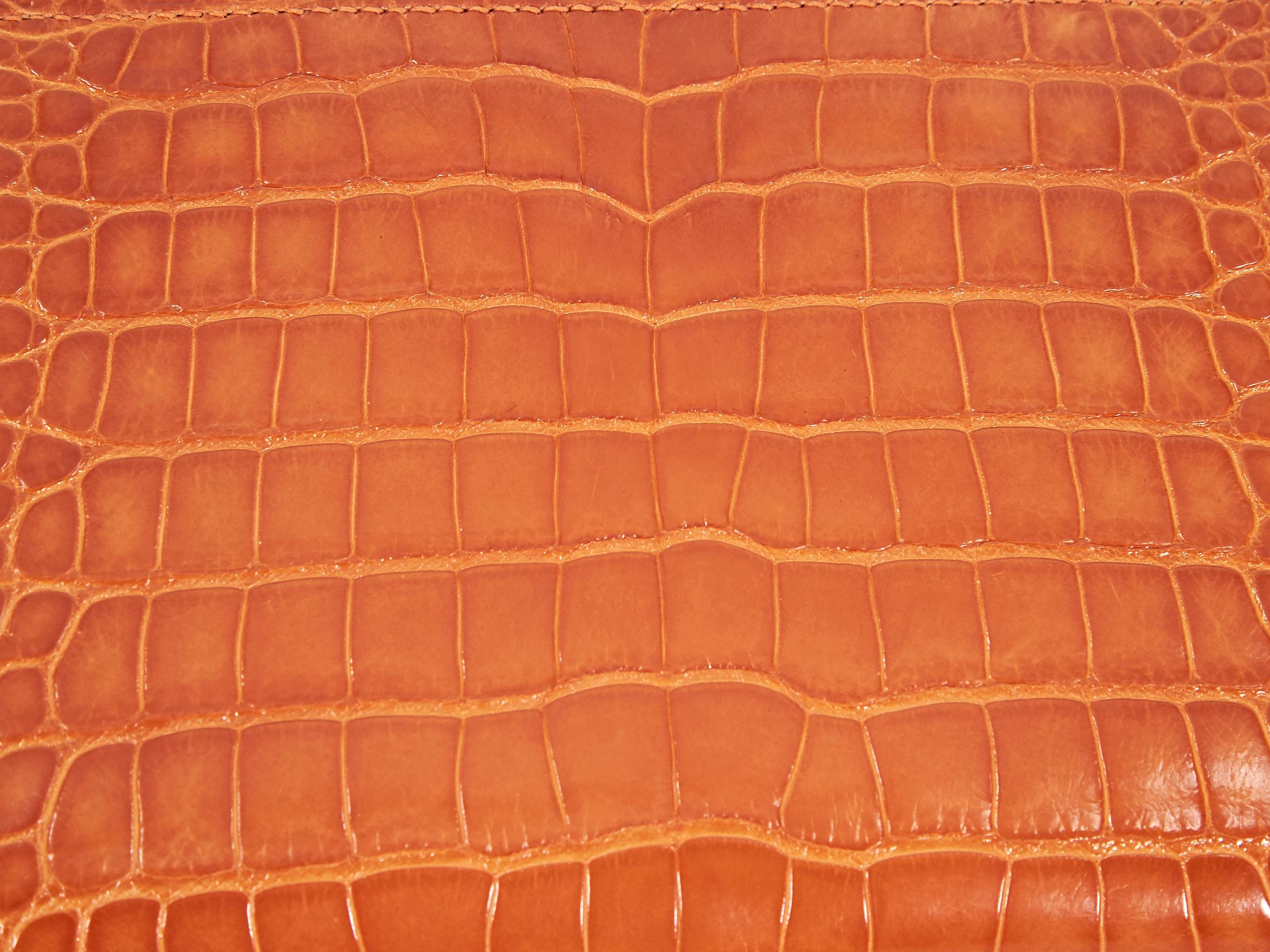 Orange Hermes Alligator Wallet 1