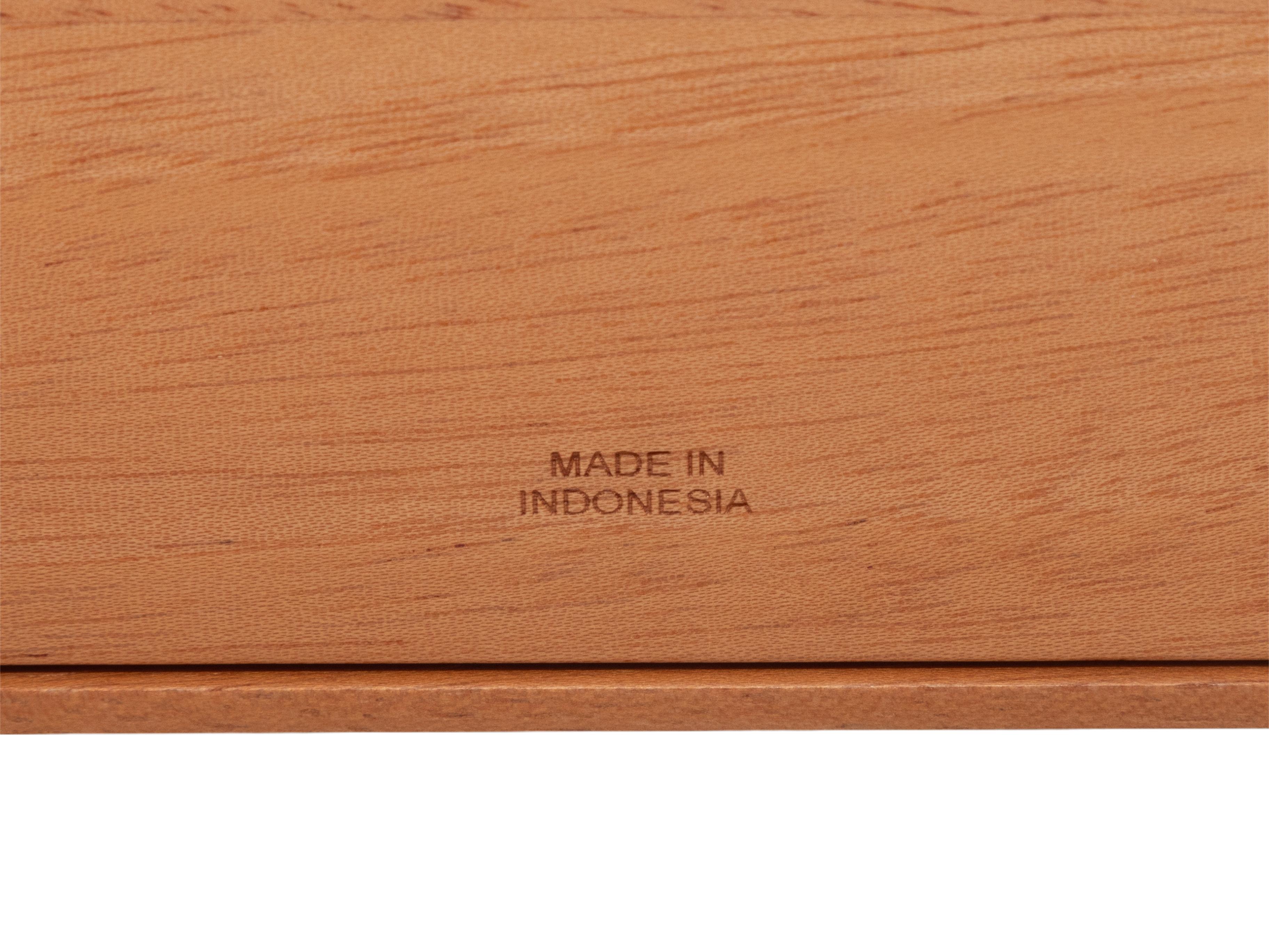 Coperchio per scatola di carta igienica in Wood Wood e pelle di Hermes arancione in vendita 1