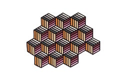 Tapis de parquet hexagonal orange de Gandia Blasco