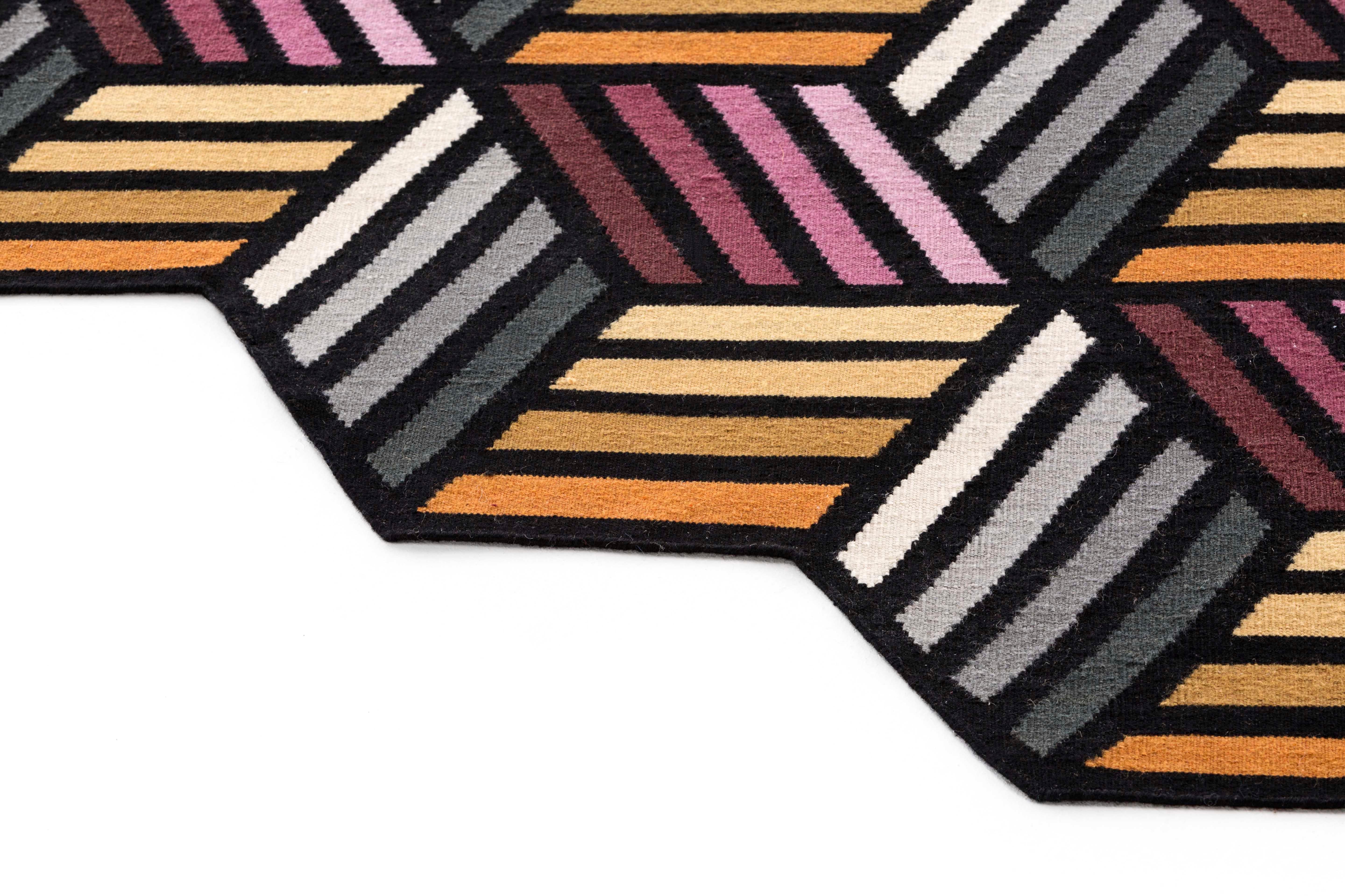 Orangefarbener Hexagon-Parkettteppich von Gandia Blasco im Zustand „Neu“ im Angebot in Geneve, CH