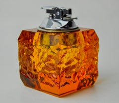 Orange ice lighter by Antonio Imperatore, murano glass, Italy, 1970
