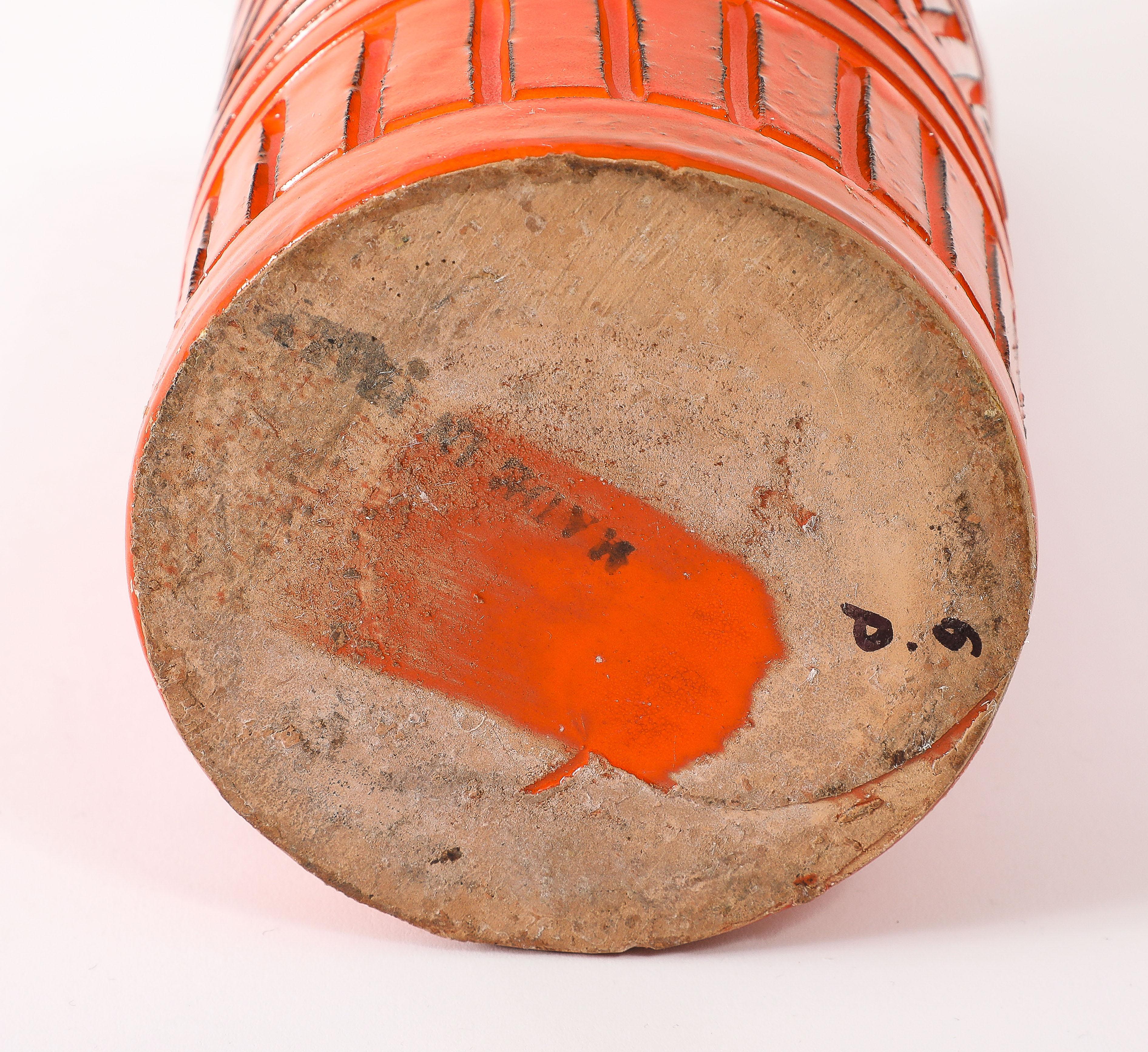 Brocca Bitossi in ceramica incisa arancione, Italia, anni '60 in vendita 6