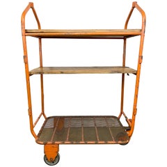 Orange Industrial Trolley with Shelves, 1960s