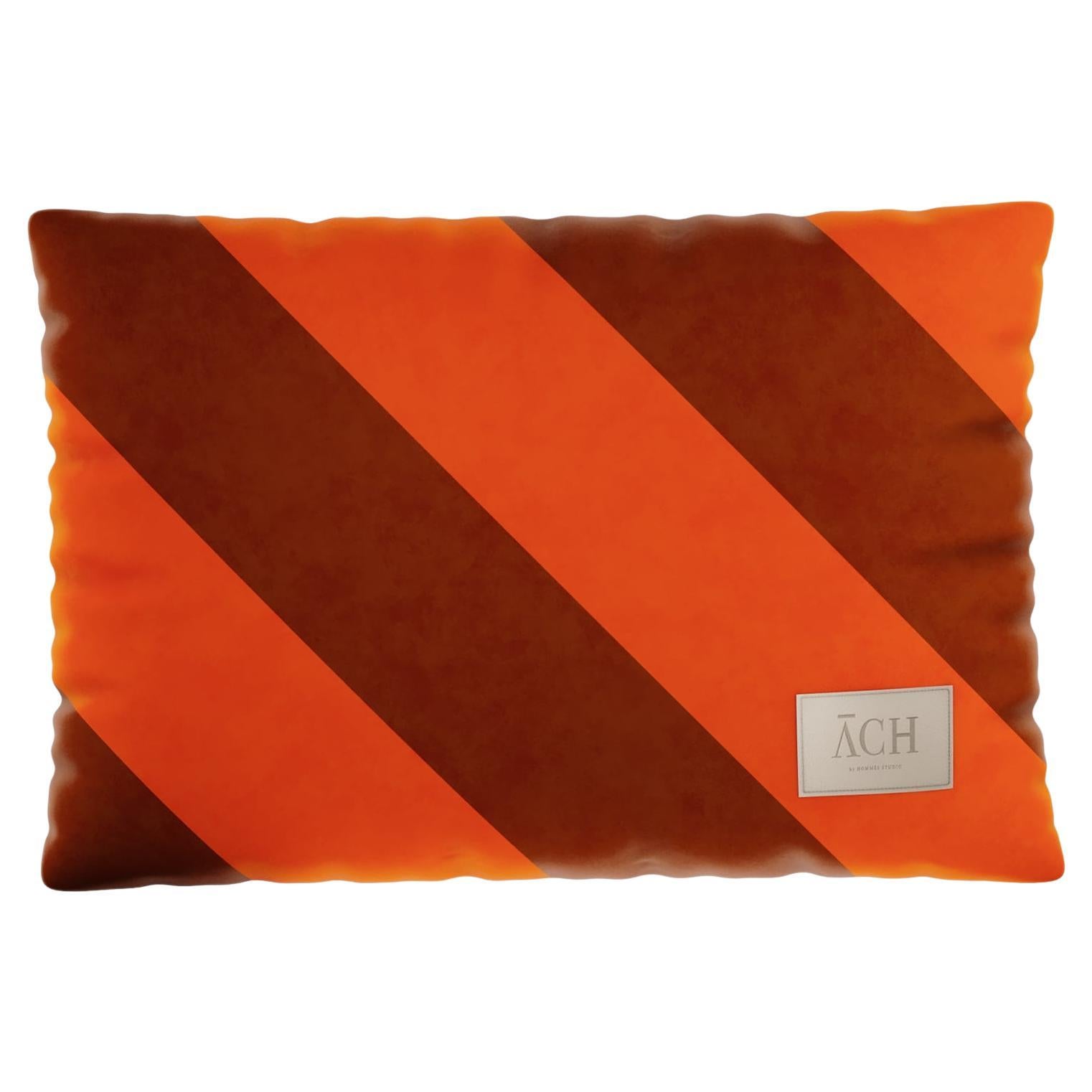 Black Orange Rectangle, Modern Velvet Cushion For Sale at 1stDibs