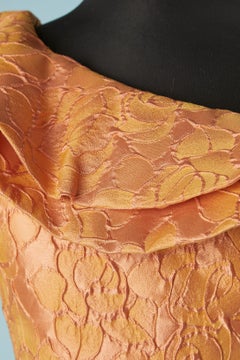 Orange jacquard one shoulder cocktail dress LORENA SARBU