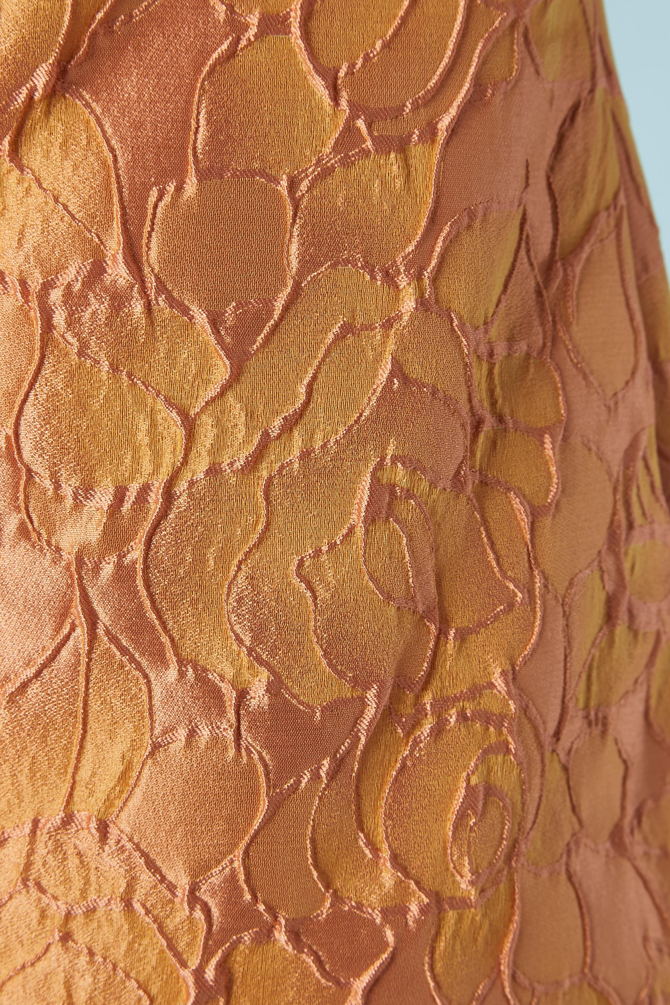 Orange Robe de cocktail à une épaule en jacquard orange LORENA SARBU en vente