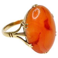 Orange Jade 14k Gold Used Ring