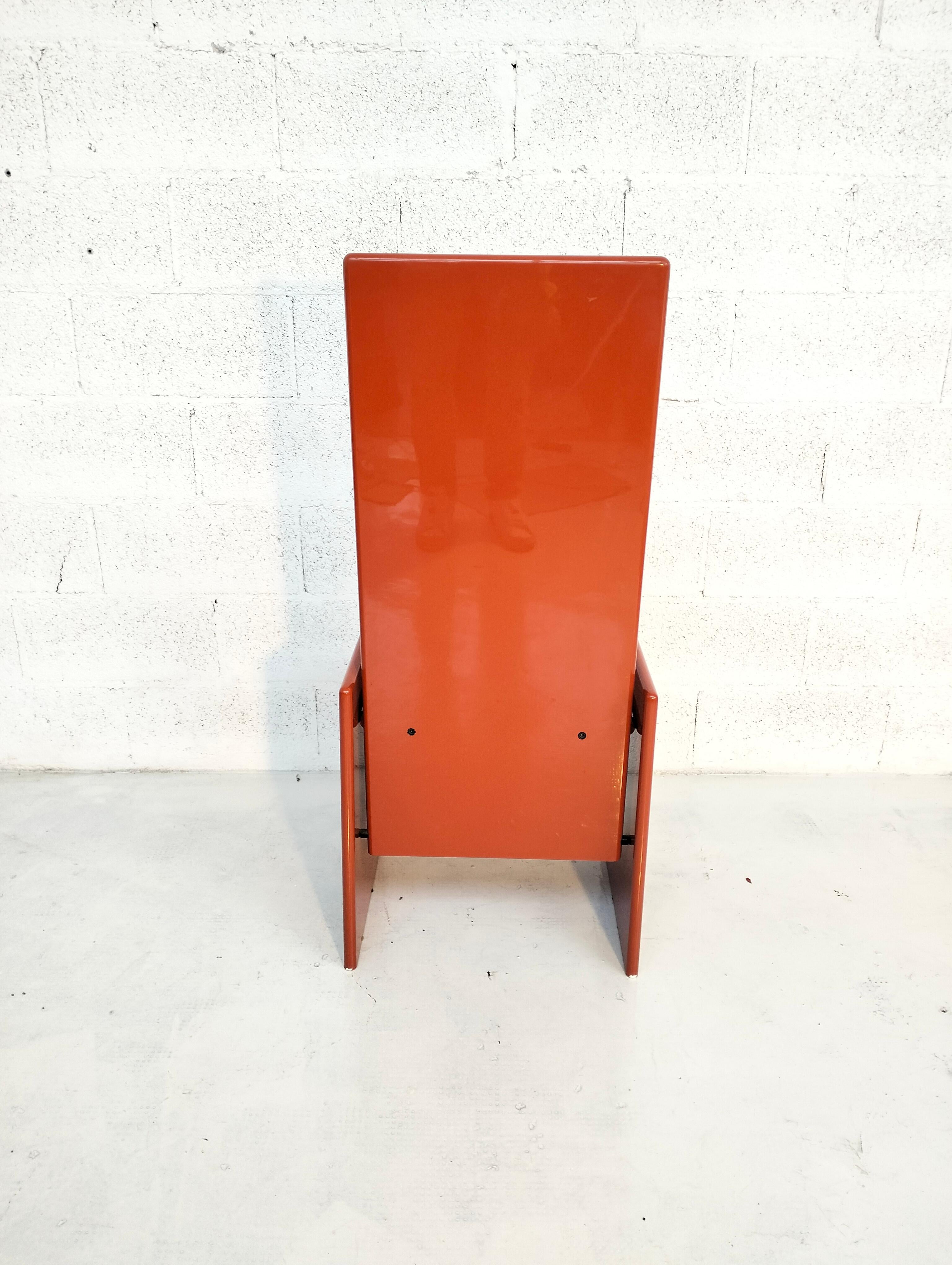 Lacquered orange Kazuki chair by Kazuhide Takahama for Simon 60s, 70s For Sale