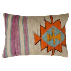 Orange Kilim Medallion Turkish Pillow