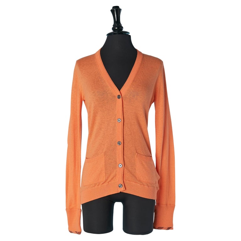 Orange knit cardigan BURBERRY BRIT New with tag For Sale at 1stDibs