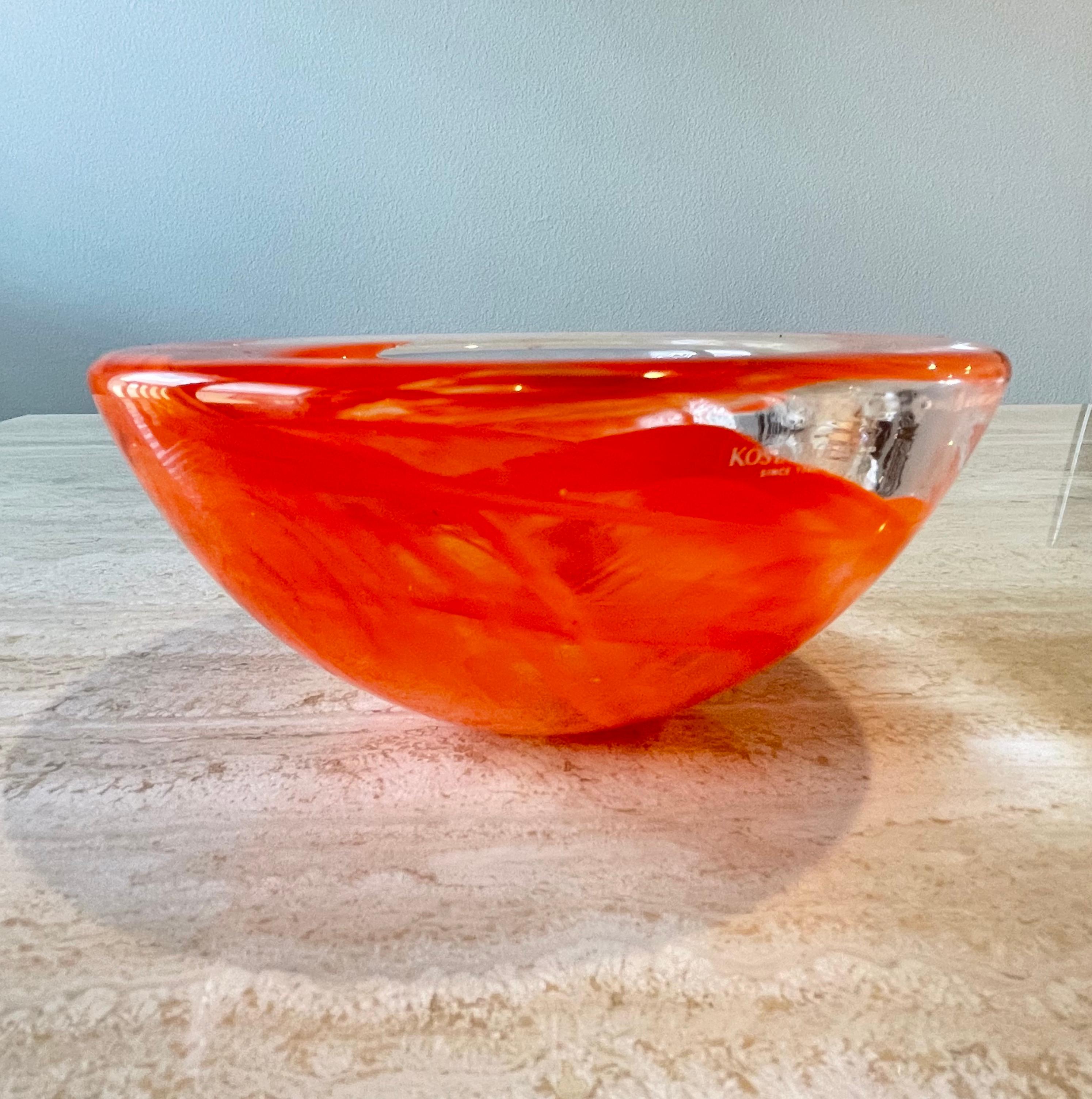 Orange Kosta Boda Bowl Votive by Anna Ehrne For Sale 1