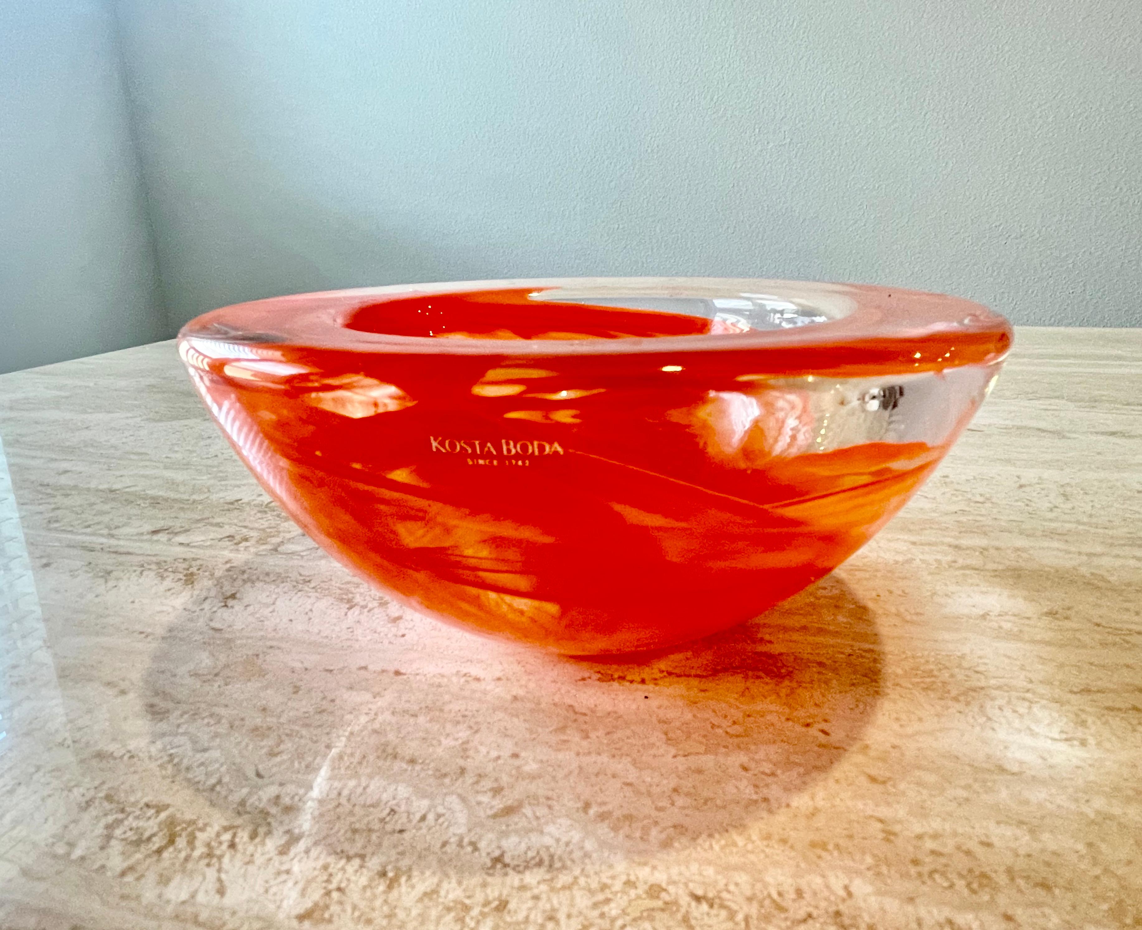 Orange Kosta Boda Bowl Votive by Anna Ehrne For Sale 2