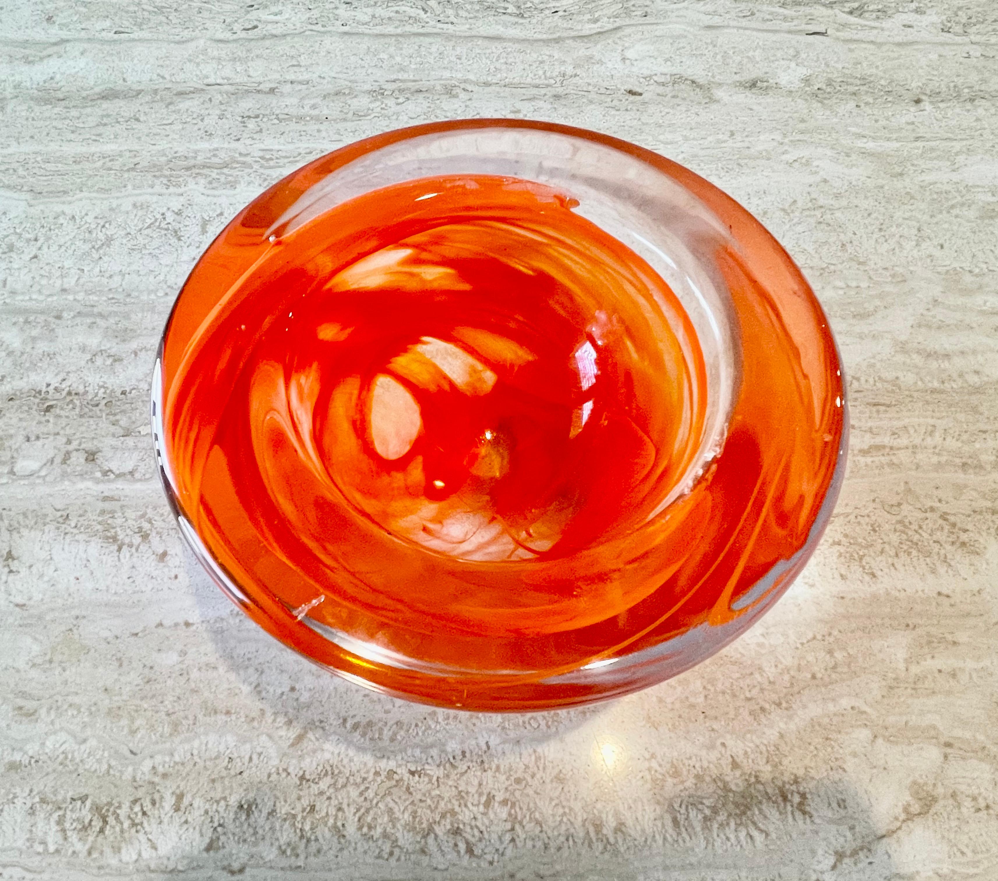 Modern Orange Kosta Boda Bowl Votive by Anna Ehrne For Sale
