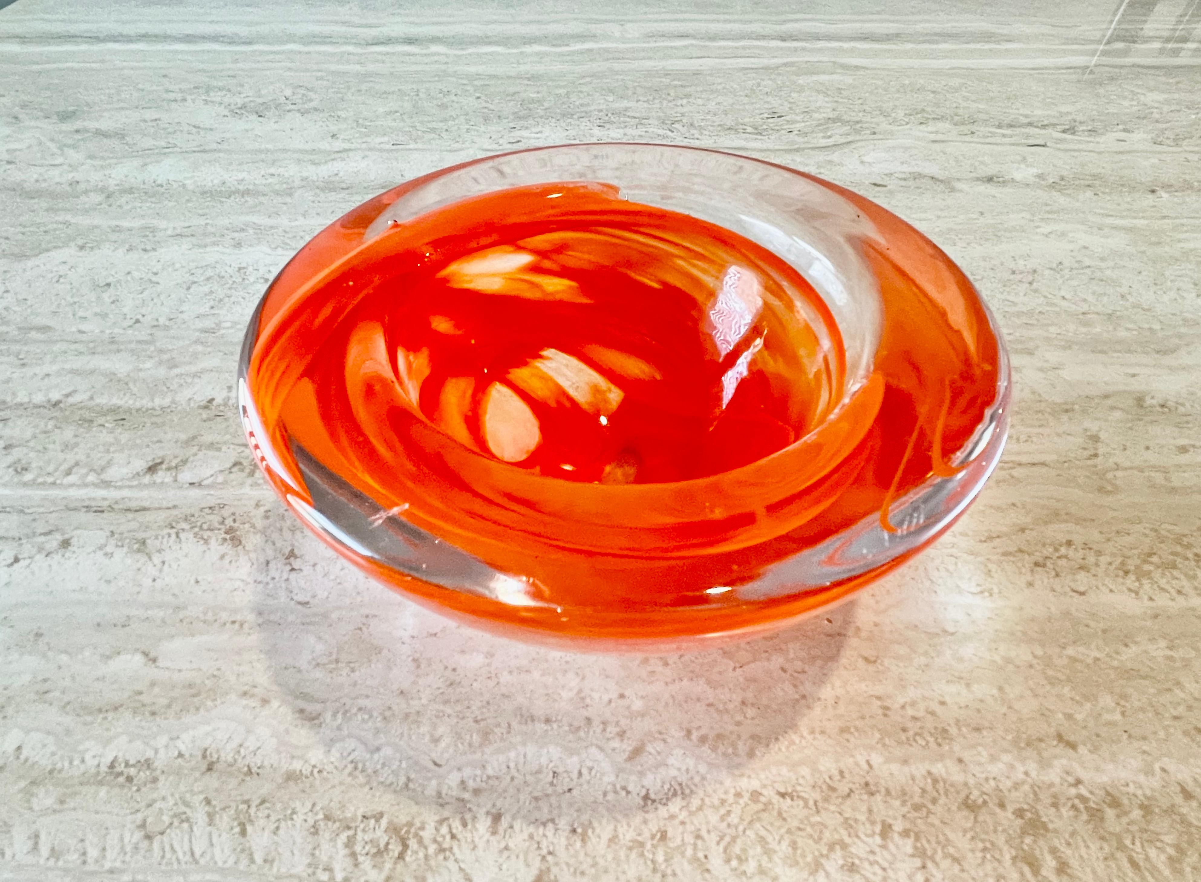 20th Century Orange Kosta Boda Bowl Votive by Anna Ehrne For Sale