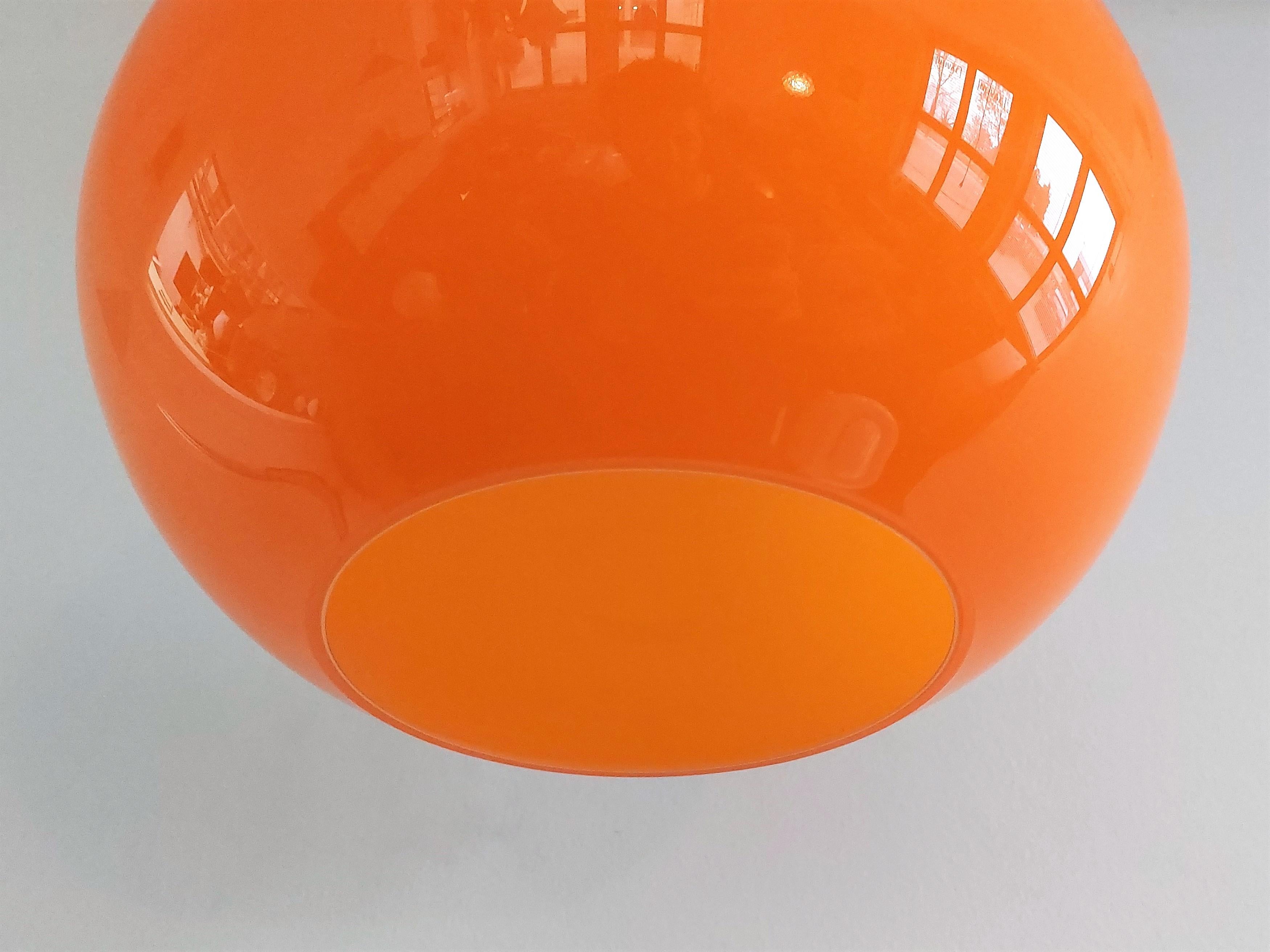 Orangefarbene L51 'Cipola' Pendelleuchte von Alessandro Pianon für Vistosi, Italien, 1950er Jahre (Moderne der Mitte des Jahrhunderts)