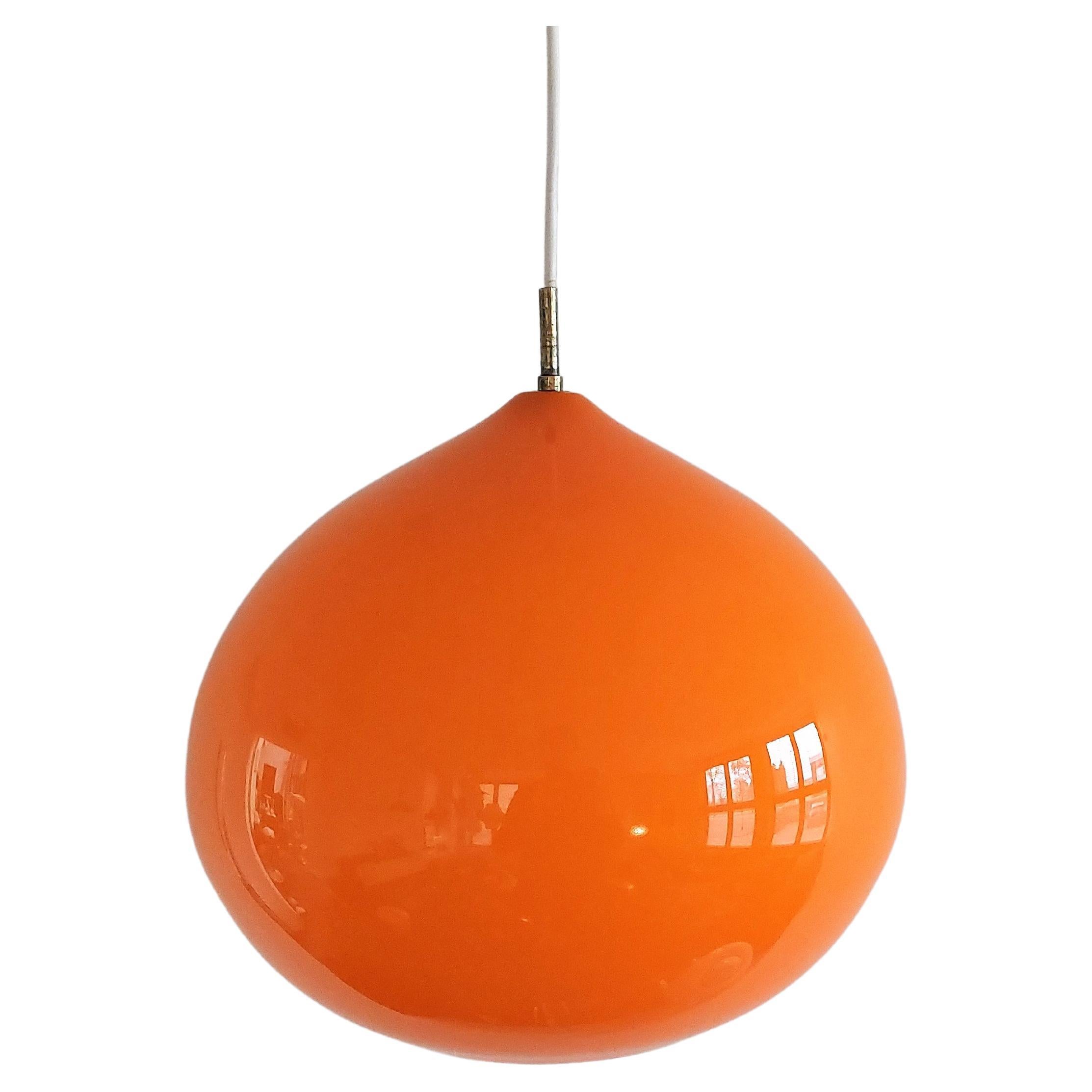 Orangefarbene L51 'Cipola' Pendelleuchte von Alessandro Pianon für Vistosi, Italien, 1950er Jahre