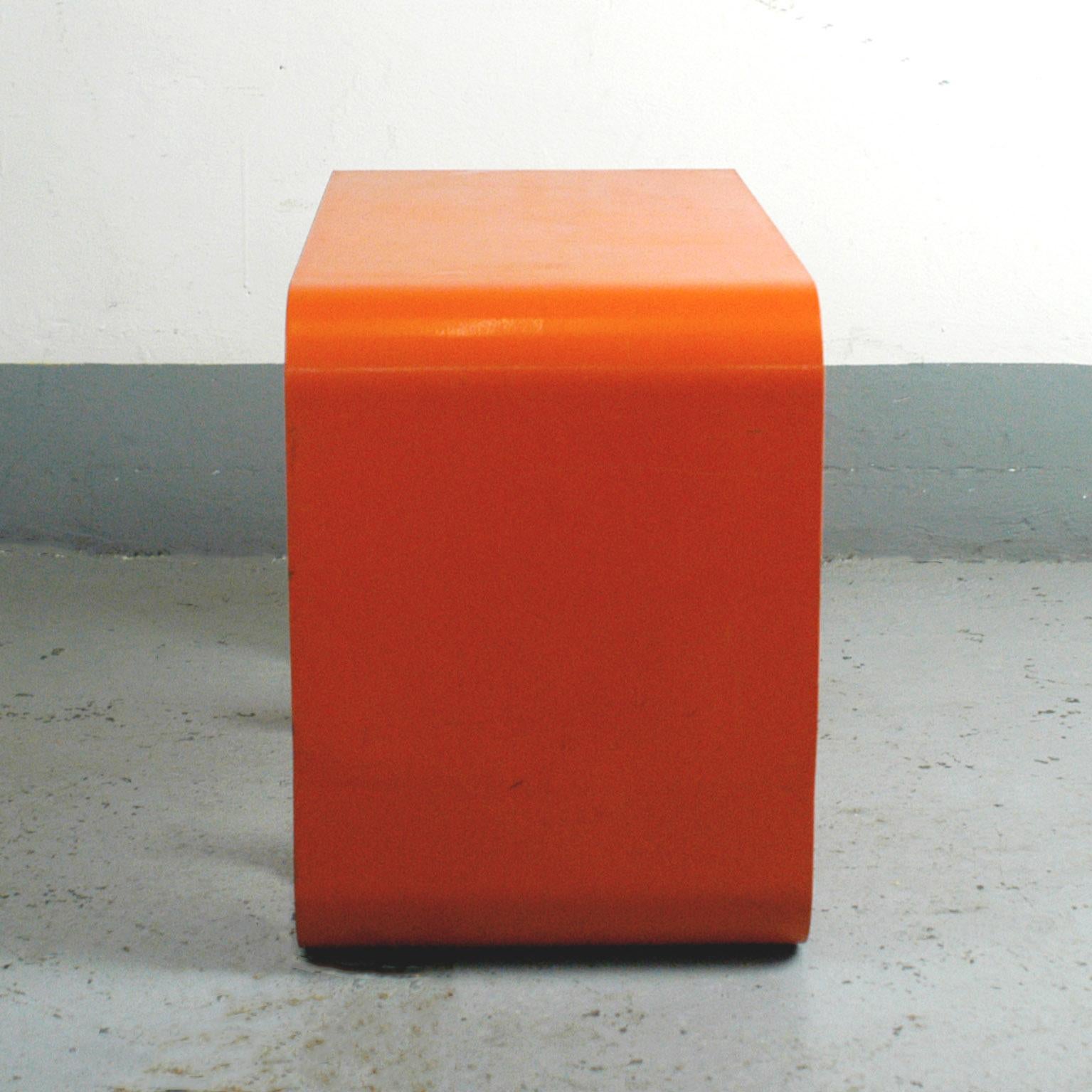 orange metal table