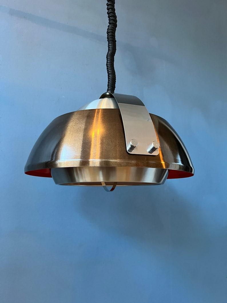 20th Century Orange Lakro Amstelveen Space Age with Rise-and-Fall Pendant Light, 1970s For Sale